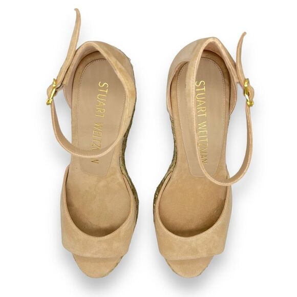 stuart weitzman nudist‎ curve espadrille wedges suede - Picture 3 of 10